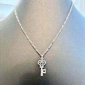Key To My Heart Sterling Charm Necklace
